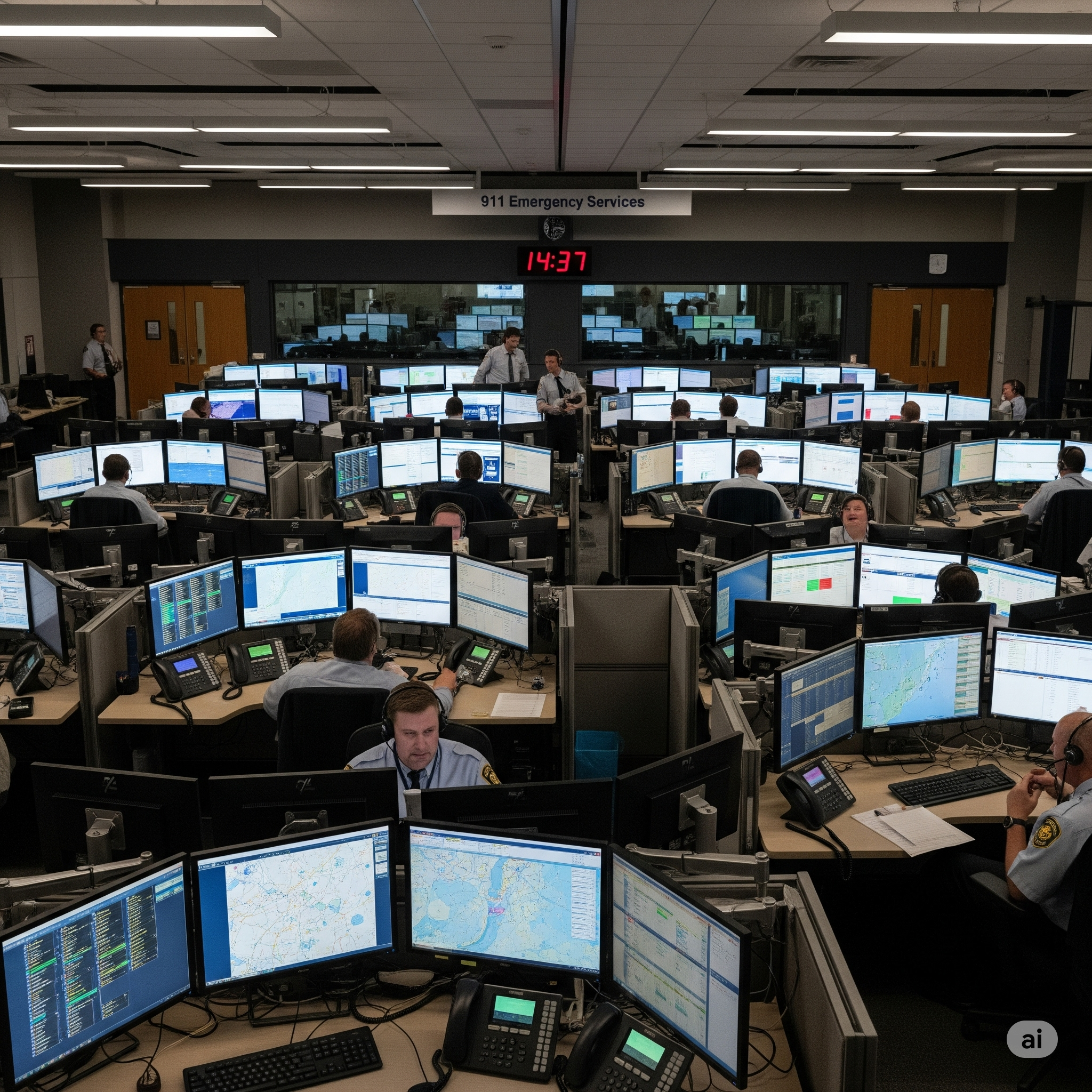 Command center with multiple screens